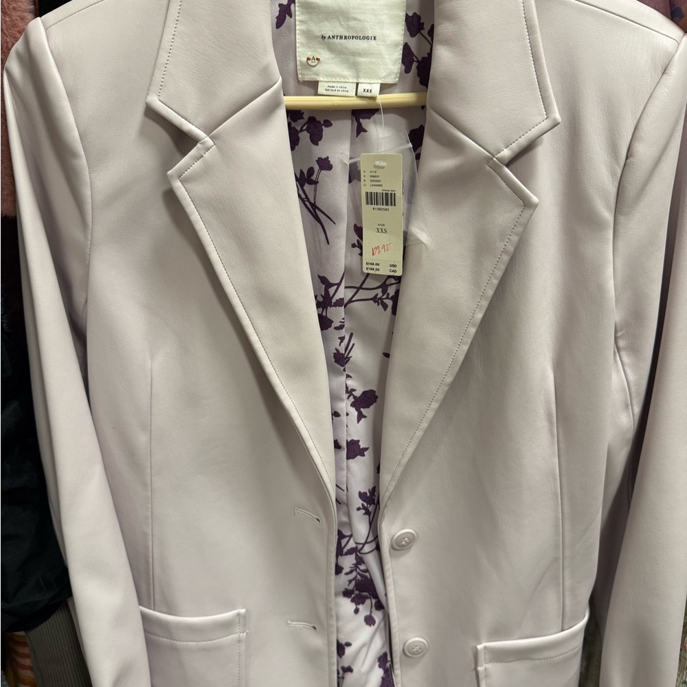 Anthropologie Women's Lavender Blazer